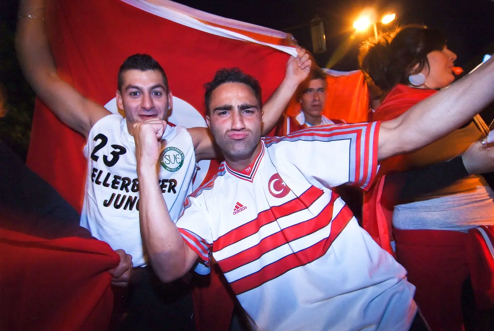 Turkey fans celebrating during a football match
