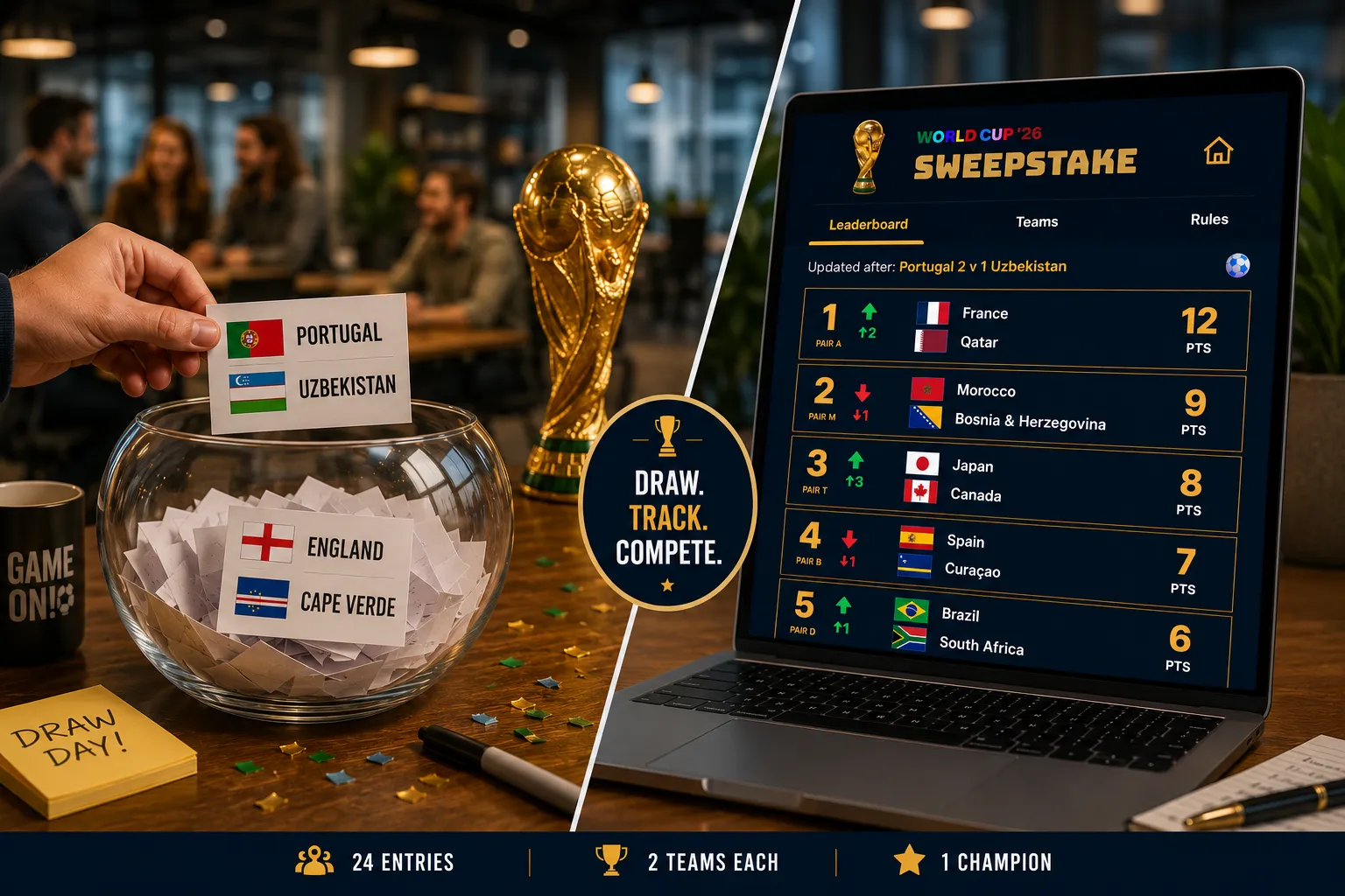 World Cup 2026 office sweepstake cut-out draw sheet